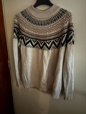 Maurices Women’s Fair Isle Sweater in Tan and Black